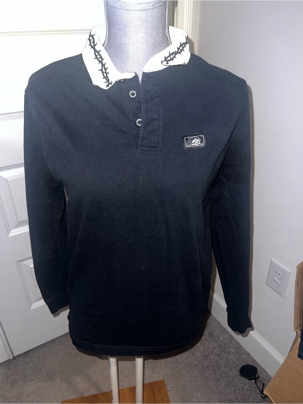 Lurking Class by Sketchy Tank Thorns Black Long Sleeve Polo Shirt